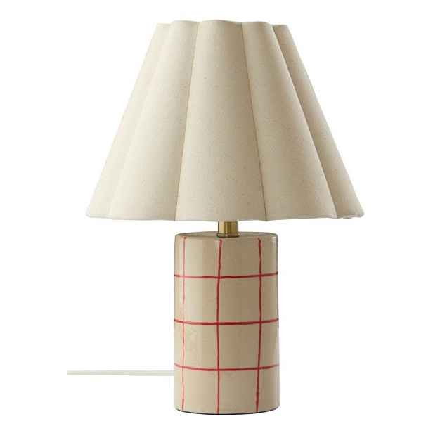 Červená/béžová keramická stolní lampa (výška 32 cm) Ruthie – Jotex