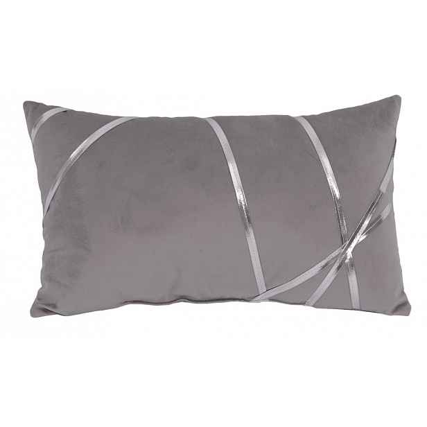 Dekorační polštář Vanessa 30x50 cm, stříbrný