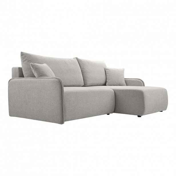 Fedve ROHOVÁ SOFA BLIKO s funkcí spaní, Světle šedá