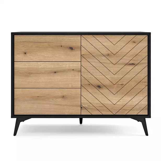 Piaski Komoda Diamond KSZ 104 cm dub evoke/černá
