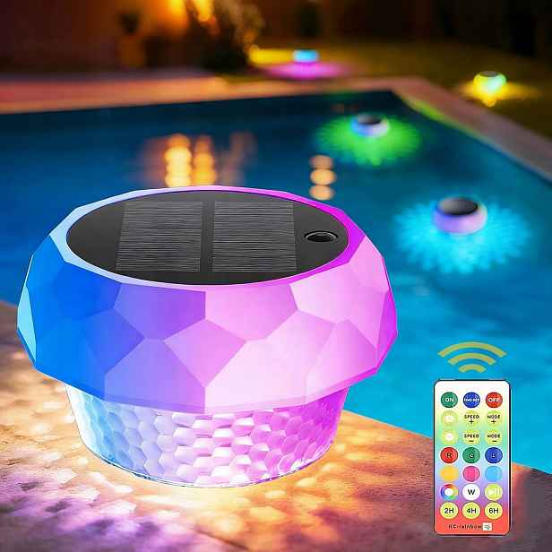 Solární Lampa K Bazénu Rgb S Dálkovým Ovládáním Plovoucí Osvětlení IP68