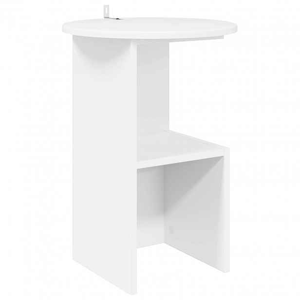 vidaXL Boční stůl Bílá Ø 39,5 x 55 cm Kompozitní dřevo