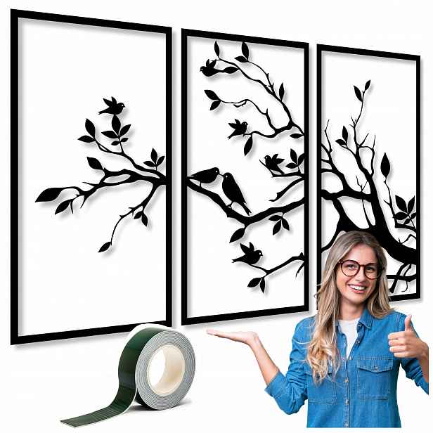 Dekorace Na Zeď Panely Ze Dřeva 120 cm XXL Velký Obraz Ažurový Strom