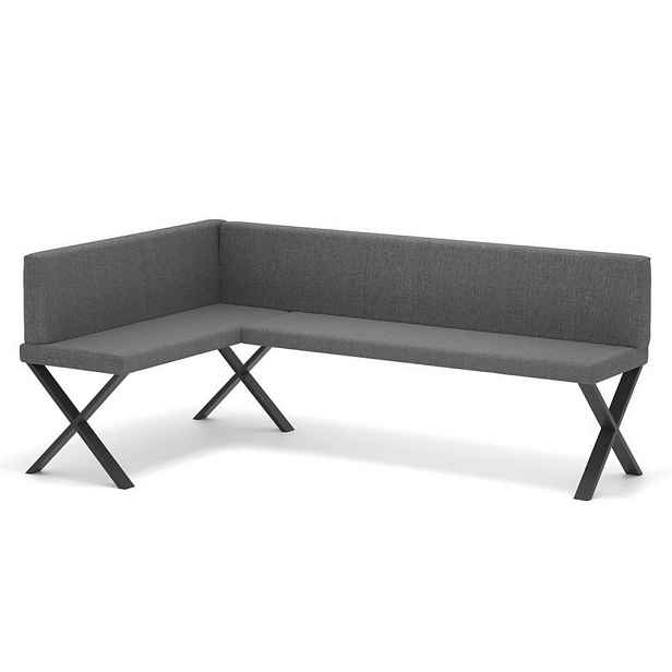 Idohome ROHOVÁ LAVICE VERO X levá tkanina hladká, 128/168 cm, tmavě šedá
