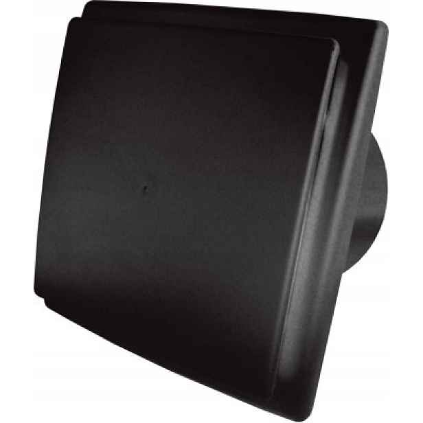 Koupelnový ventilátor řady Ok. Černý Lesk. Standard. Průměr 100 mm