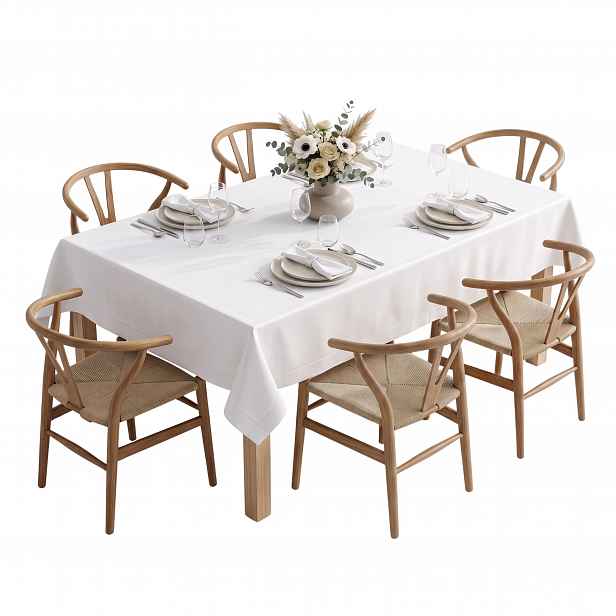 Plamovzdorný ubrus na stůl Bílý vánoční silný Hladký Elegant 150x350