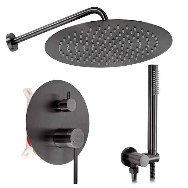 Sprchový Set Podomítková Sprchová Titanová Tmavě Šedá Foss Clif+ Box