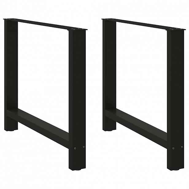 vidaXL Nohy k jídelnímu stolu černé 2 ks 100 x (72-73) cm ocelové