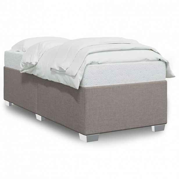 vidaXL Rám postele bez matrace taupe 100 x 200 cm textil