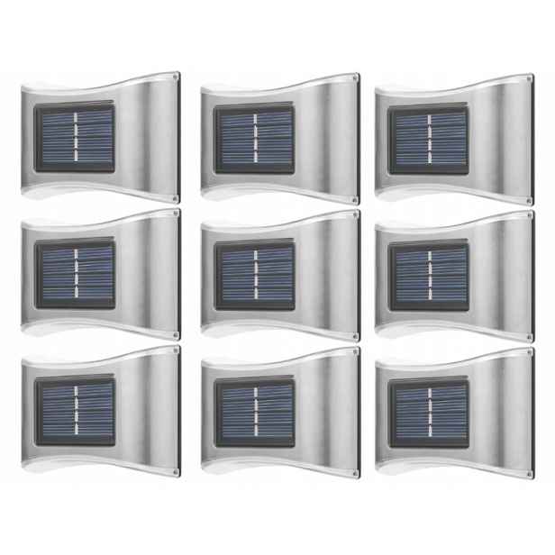 9 x Dekorativní Zahradní Lampa Solární Led Nástěnná Lampa Senzor Soumraku