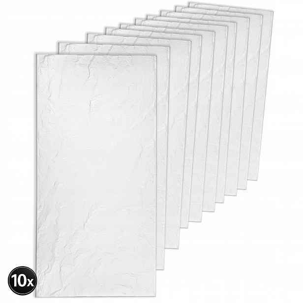 Dekorativní nástěnný panel Stone 3D Kámen Bílá Skála 100x50 Balíček 10 ks