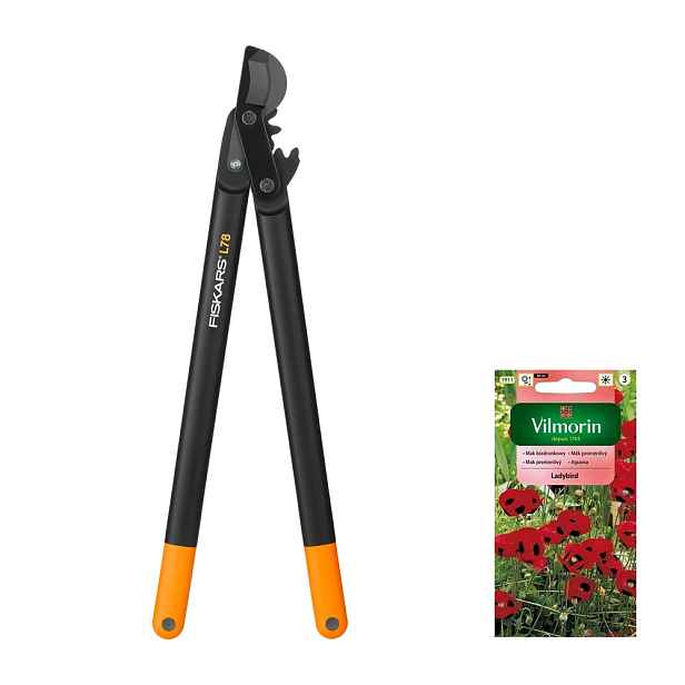 Fiskars Powergear Zahradní nůžky nůžkový dvouruční na větve L78 +dárek semena