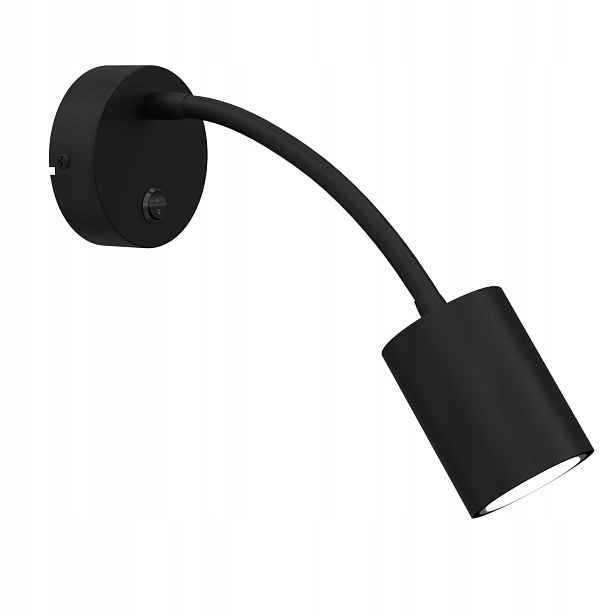 Luminex nástěnné svítidlo Arden černé, nastavitelné, s vypínačem 1xGU10 max 8W