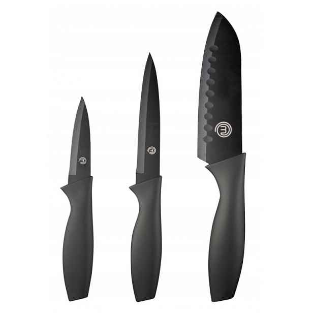 Masterchef Sada kuchyňských nožů 3 ks Ostrý Nůž šéfkuchaře Santoku Ocel