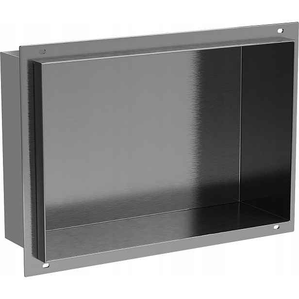 Mexen X-Wall-NR nerezová nika do sprchy bez lemu 30 x 20 cm, barva broušená gun metal (tmavě šedá)
