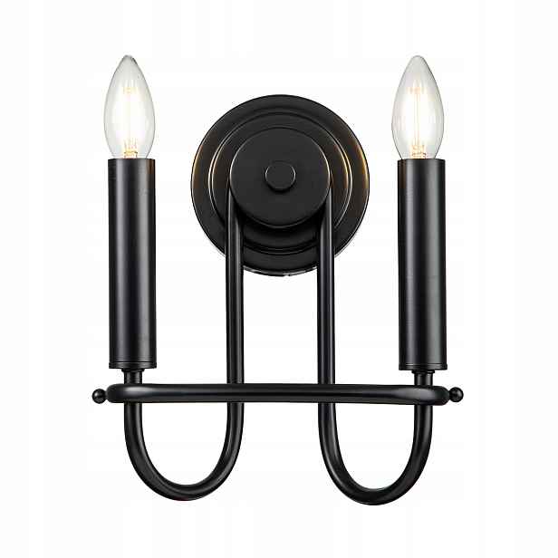 Nástěnná lampa dvojitá černá svícnová klasická 2 body Kichler