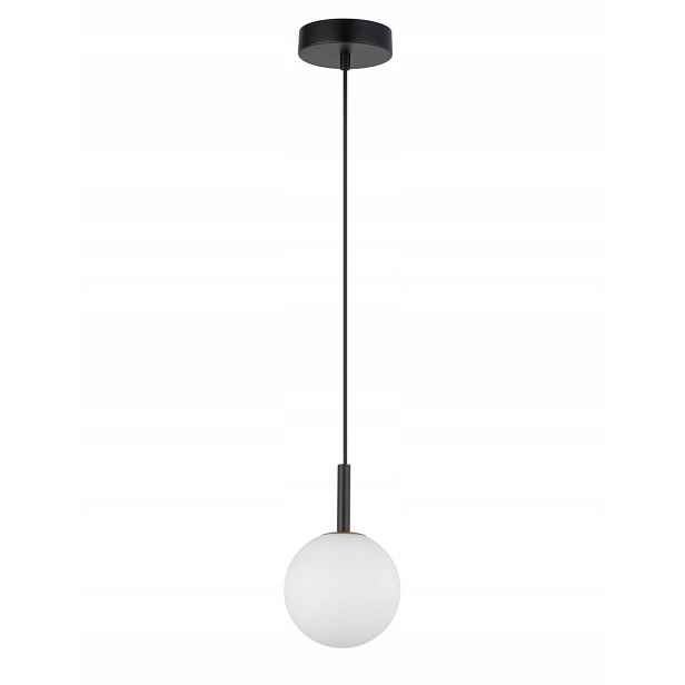 Sigma Lighting Gama závěsná lampa černá koule sklo bílé 1xG9 12W