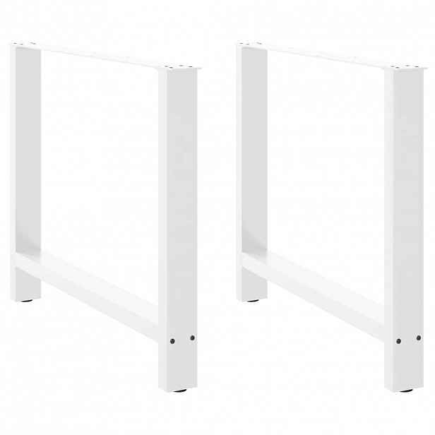vidaXL Nohy k jídelnímu stolu bílé 2 ks 100 x (72-73) cm ocelové