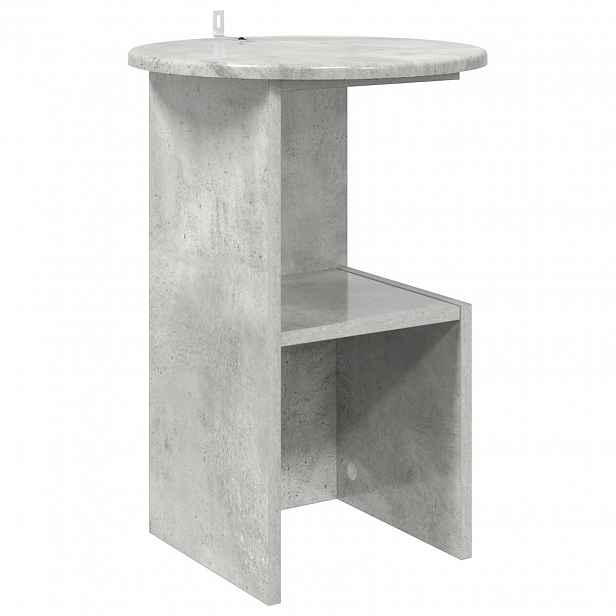 vidaXL Boční stůl Betonově šedá Ø 39,5 x 55 cm Kompozitní dřevo