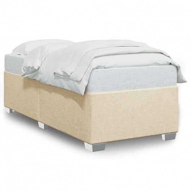 vidaXL Rám postele bez matrace krémová 100 x 200 cm textil