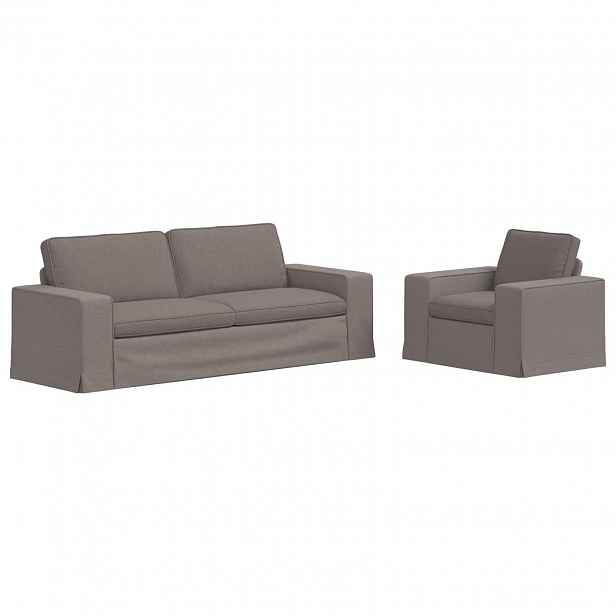 vidaXL Set pohovek 2 ks Taupe textil