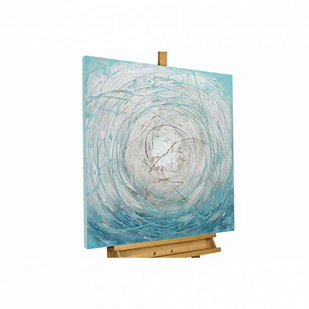 KUNSTLOFT RUČNĚ MALOVANÝ AKRYLOVÝ OBRAZ MODRÝ/BÍLÝ, 80/80 CM