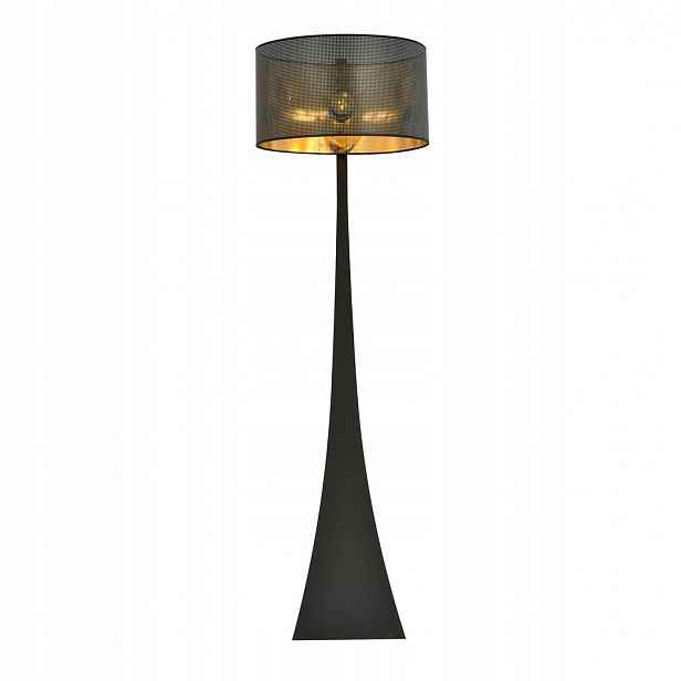 Podlahová lampa Estrella černo-zlatá 157 cm, stínítko Ø45 cm, E27