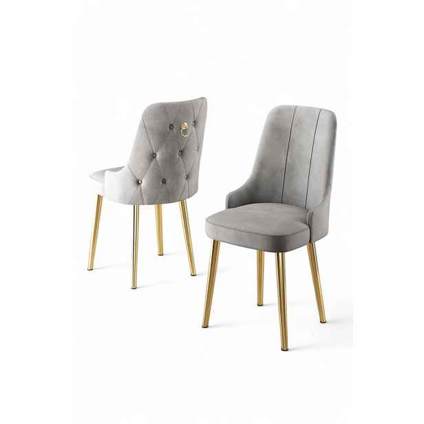 Sada židlí (2 kusy) Newa - Grey, Gold