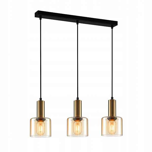 Santia Závěsná lampa Zlatá Moderní Podélná 3xE27 40W IP20