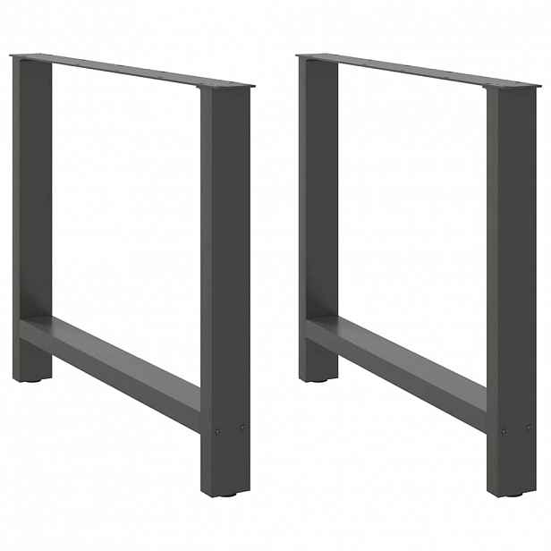 vidaXL Nohy k jídelnímu stolu antracitové 2 ks 100 x (72-73) cm ocelové