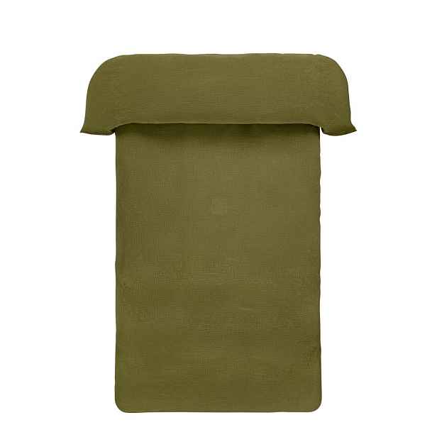 Khaki mušelínové povlečení na jednolůžko 140x200 cm Amilia – Jotex