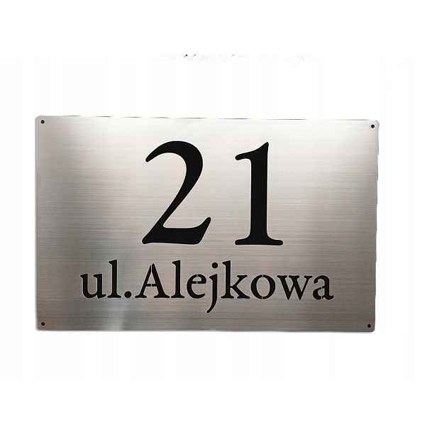 Numer Na Dům Tabule Adresa Nerezová Ocel 48x30 cm