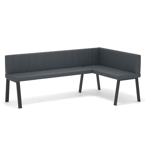 Idohome ROHOVÁ LAVICE MONO Y pravá ekokůže prošívaná, 128/168 cm, šedá