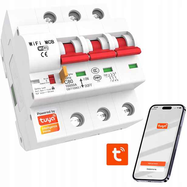 Třífázový Fázový Nadproudový Regulátor Pojistky Tuya Wifi Smart Home