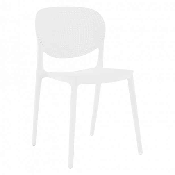 Plastová židle FEDRA stohovatelná Bílá