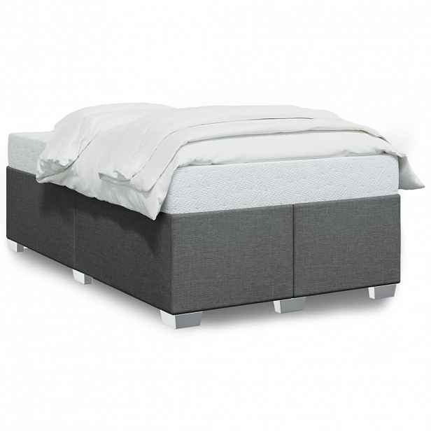 vidaXL Rám postele bez matrací tmavě šedá 120x190 cm textil
