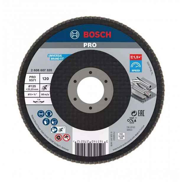 Bosch - Lamelový brusný kotouč na ocel, P120, průměr 125 mm 2608607320