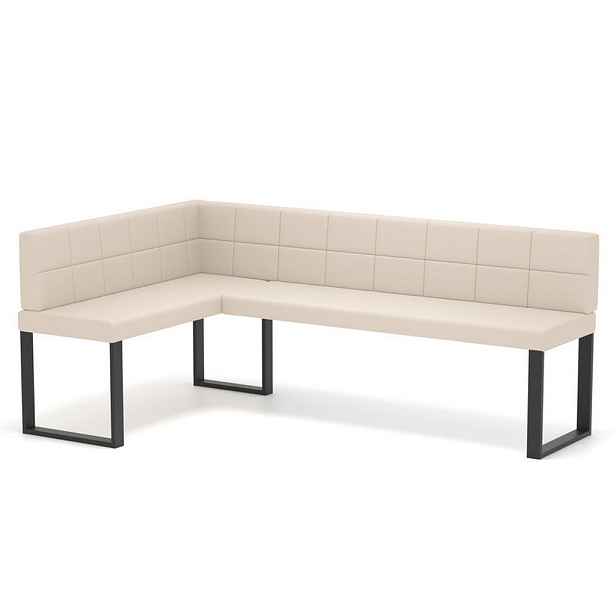 Idohome ROHOVÁ LAVICE SANA U levá ekokůže prošívaná, 128/168 cm, béžová