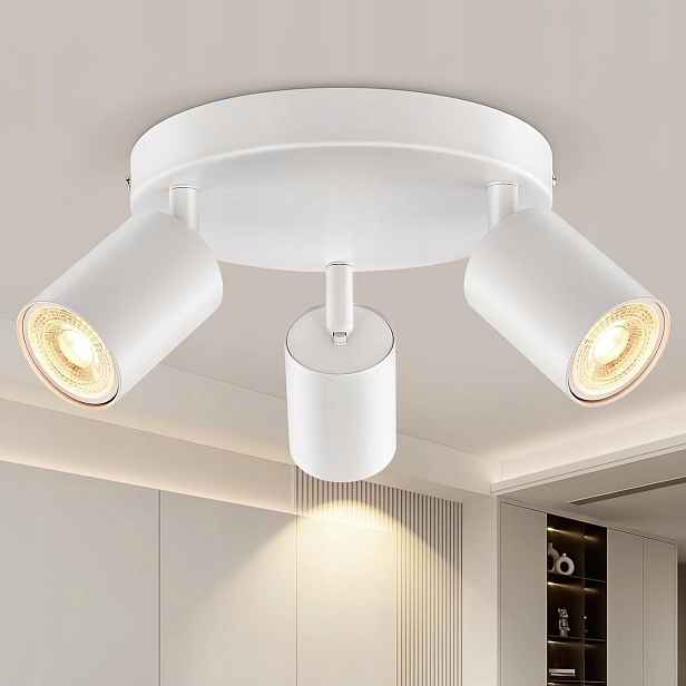 Led stropní bodové svítidlo Viiiva otočné 3-bodové bílé stropní svítidlo GU10