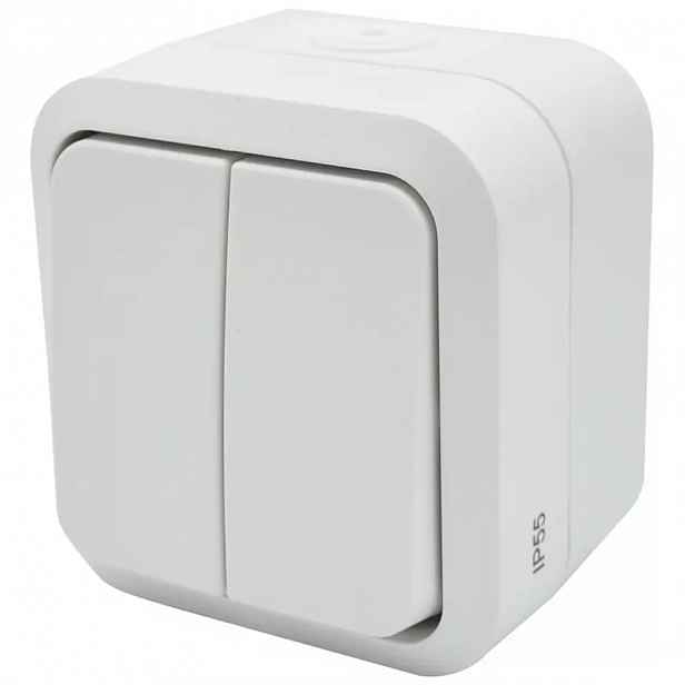 Sériový vypínač na omítku Aqua Pro IP55 vodotěsný bílý