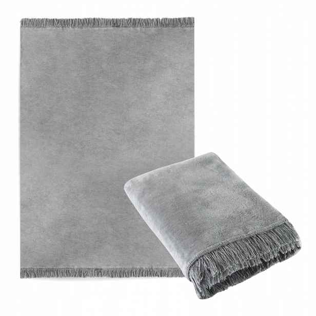 Zwoltex Melanž Bavlněná deka ložnice přehoz šedý 430g 150x200cm
