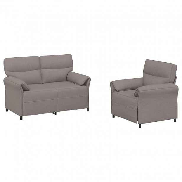 vidaXL Set pohovek 2 ks Taupe Textil