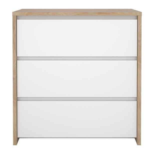 Bílá/v přírodní barvě komoda v dekoru dubu 80x84x48 cm Next – Tvilum