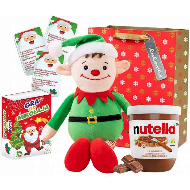 Dárek k Vánocům Mikuláše pro děti Sada sladkostí Hra Plyšová Hračka Elf