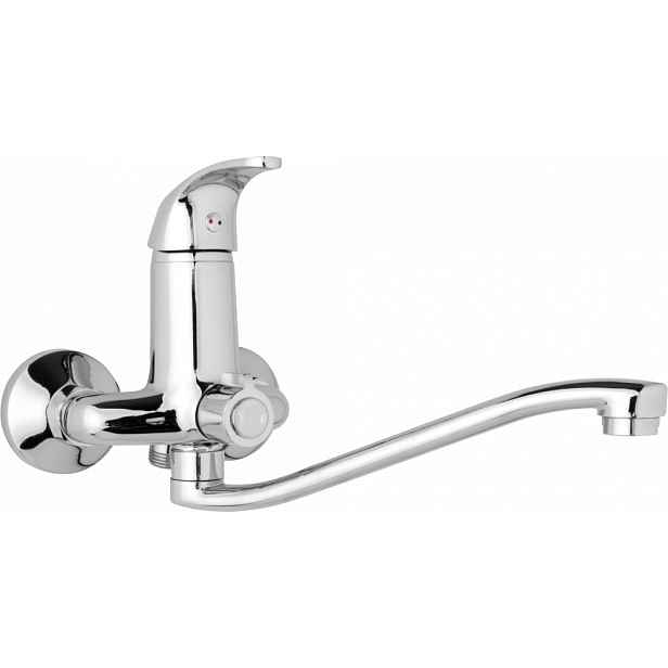 JB Sanitary Nástěnná umyvadlová a sprchová baterie SLIM, rozteč 100 mm, otočný přepínač v těle, bez příslušenství, S ramínko 300 mm A10 34 40