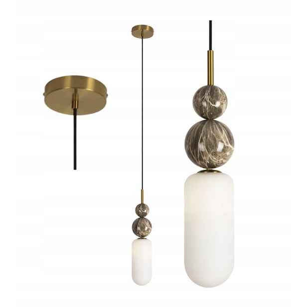 Maxlight Závěsná lampa Nova Zlatá 1xG9 7W Skleněné stínítko Kuličky