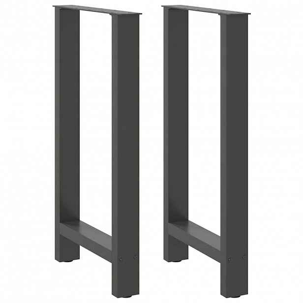 vidaXL Nohy barového stolu antracitové 2 ks 50 x (90-91) cm ocelové