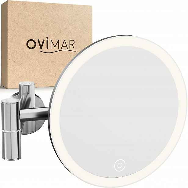Zrcadlo Ovimar Vorupor stříbrné 5x Led nástěnné zvětšení