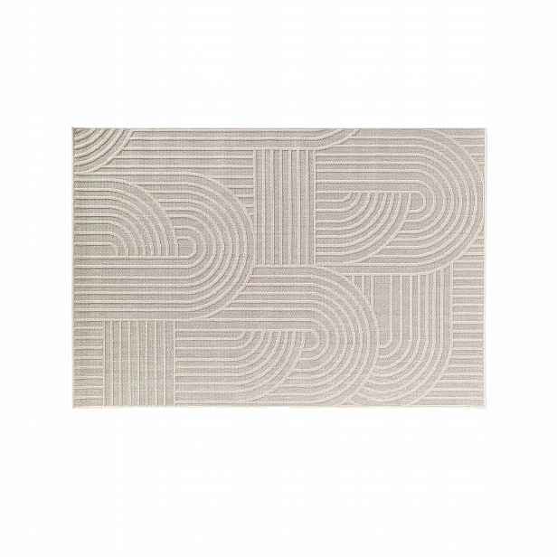 Obdélníkový Koberec Pletený Z Plast 160 X 230 CM Béžový