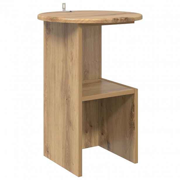 vidaXL Boční stůl Dub artisan Ø 39,5 x 55 cm Kompozitní dřevo